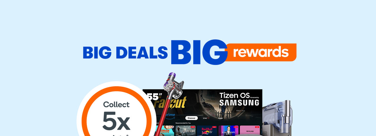 Enjoy 5x points on thousands of participating products with BIG W’s BIG Deals. Terms and conditions apply.