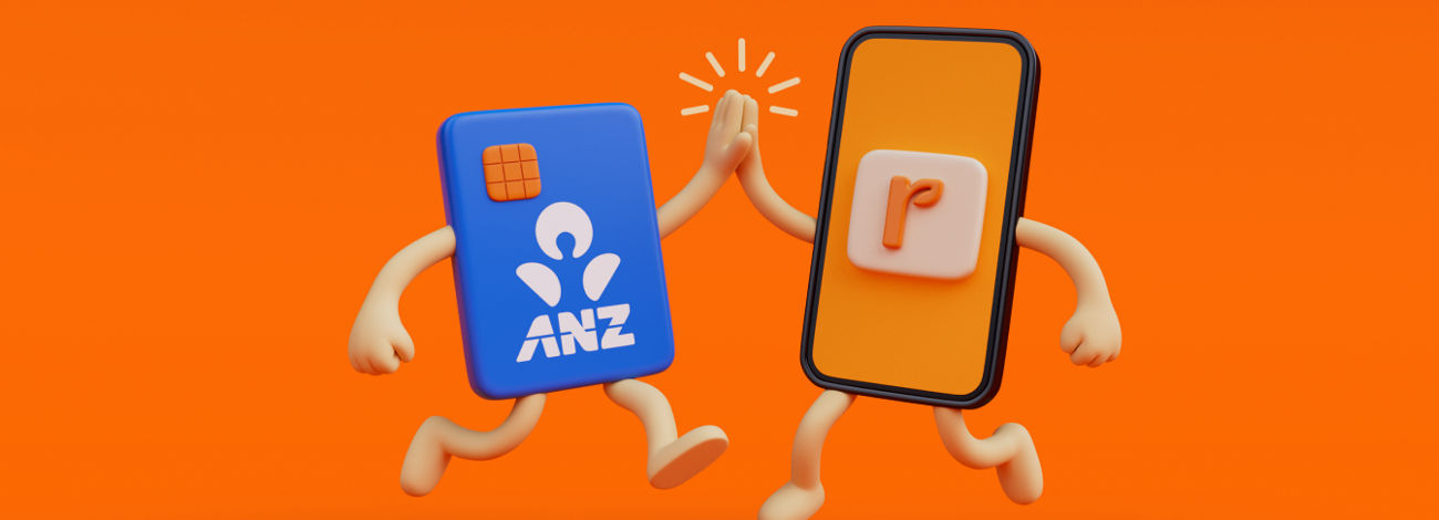 Two mobile phones, one with Everyday Rewards logo and the other with ANZ logo