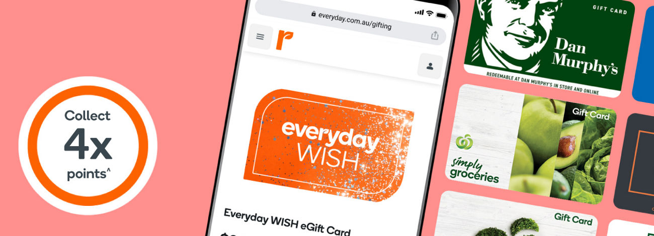4x points on selected gift cards