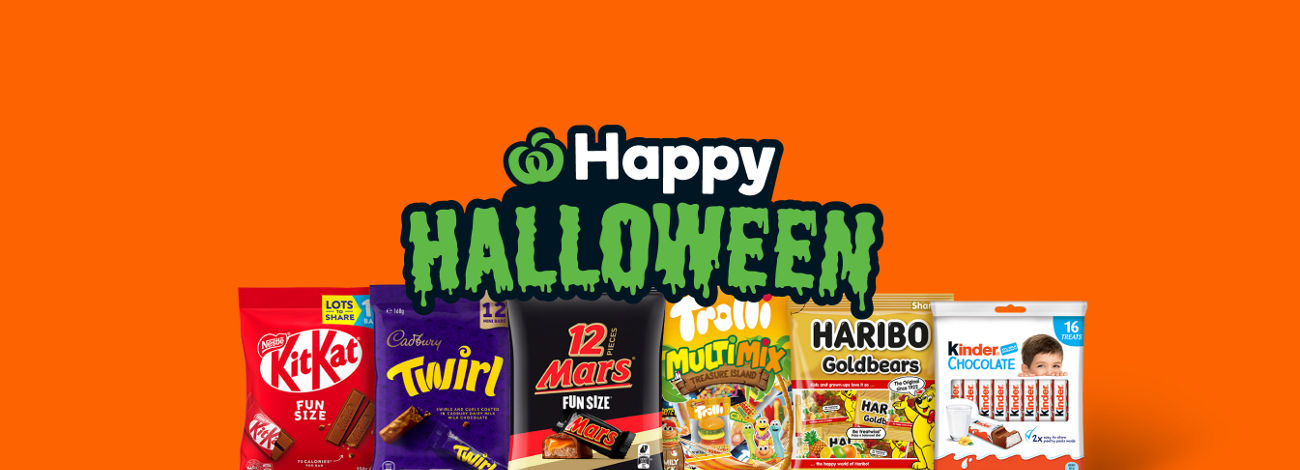 10x points on Halloween confectionery share packs at Woolworths