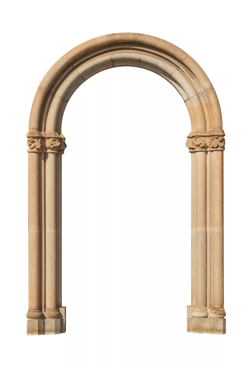 elements of architectural decorations of buildings, old doors with arches, gates with bars, on the streets in Catalonia, public places.