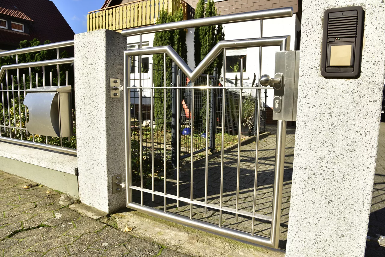 Gardens Door of High-Grade Steel along the Road in Front of a residential Building