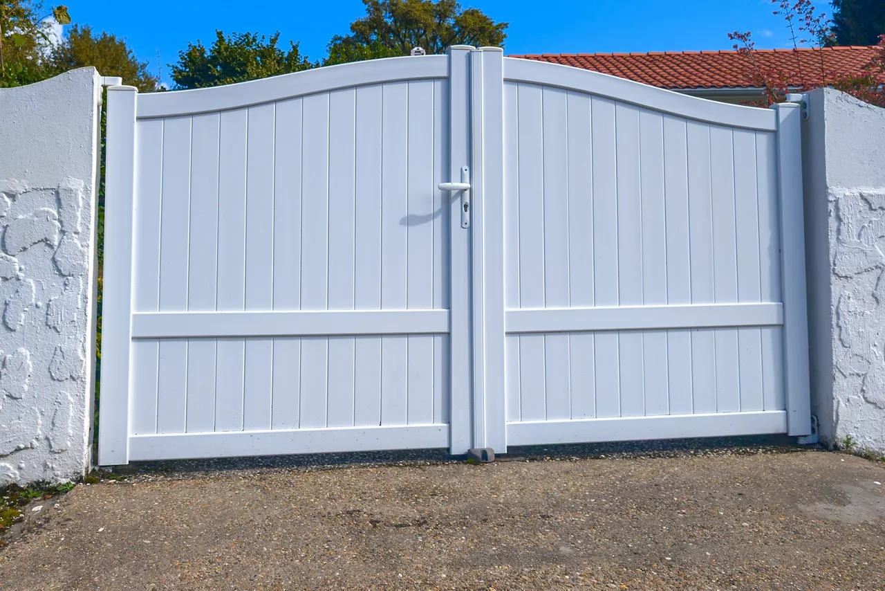 white pvc plastic classical gate of vintage house