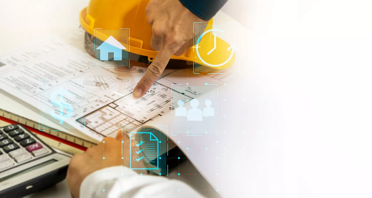 Architects and engineers plan the construction. Effective budgeting and time management,House plans, construction business and real estate