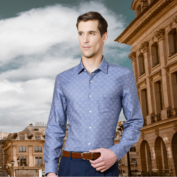 Solid stretch shirt Modern fit Innovation collection