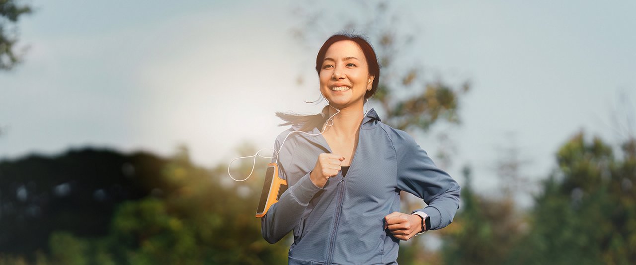 Lady running outdoors