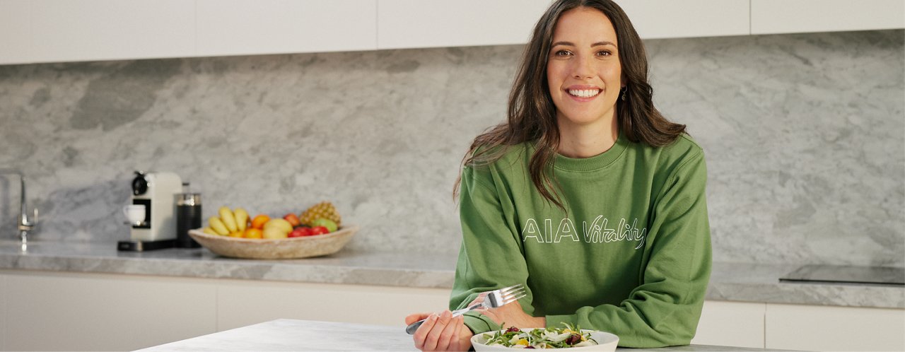 women with food plate