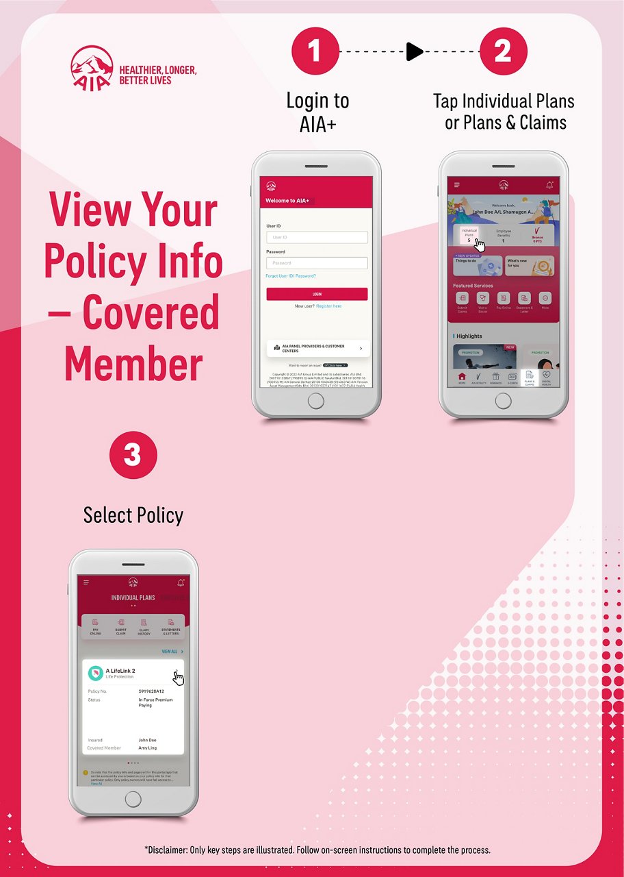 AIA+ App Poster_View policy info-Payor & Covered member