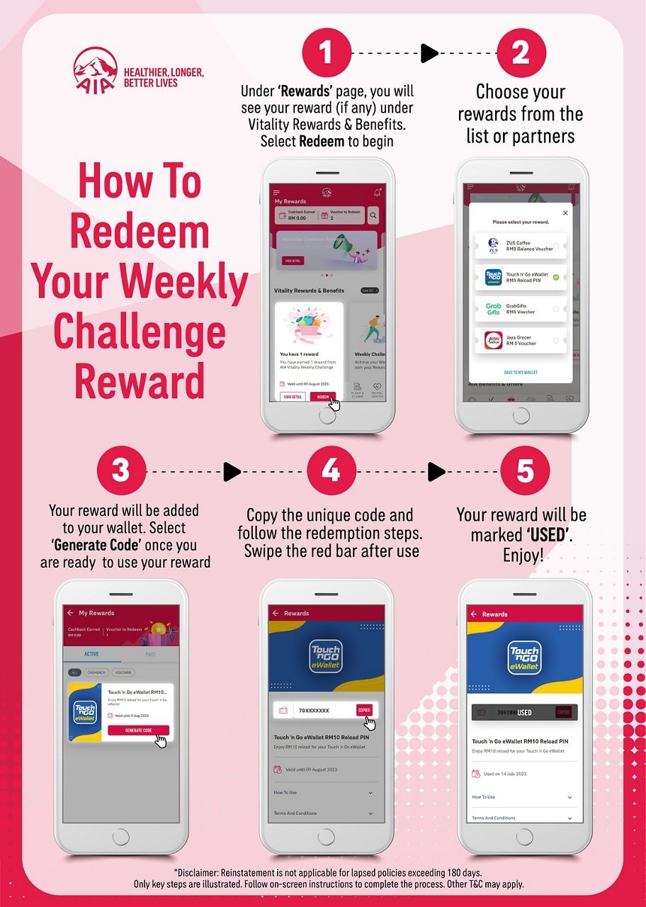 AIA Vitality Poster_How to Redeem Your Reward