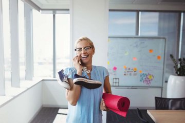 Woman holding runners 