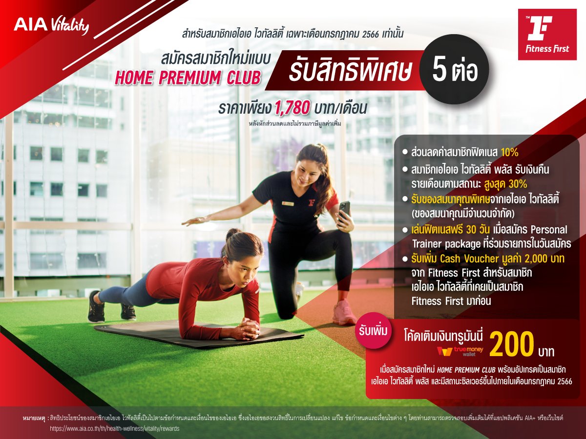 Fitness First AIA Vitality Promotion July 2023