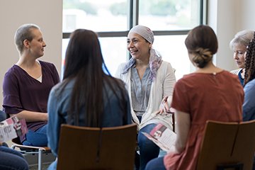 Women sitting together at support group
