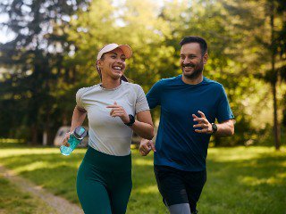 Couple running