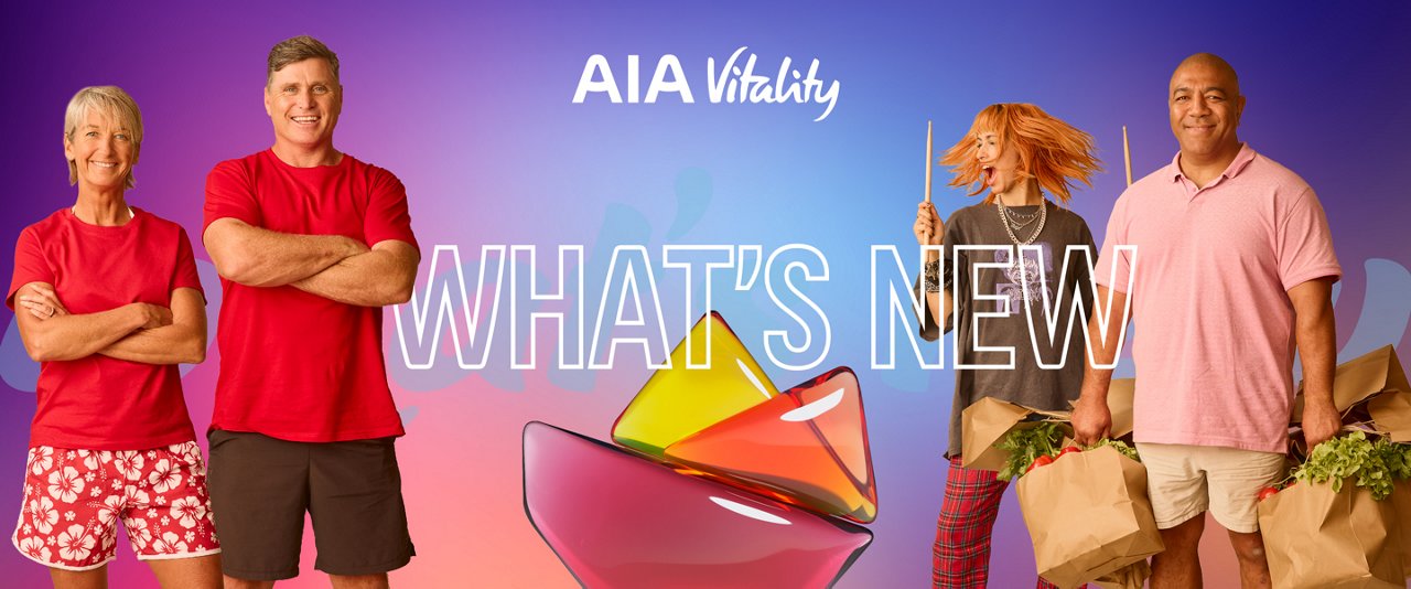 AIA Vitality banner with people standing