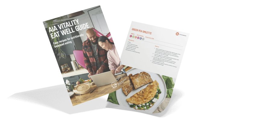 Front cover of the AIA Vitality Eat Well guide.