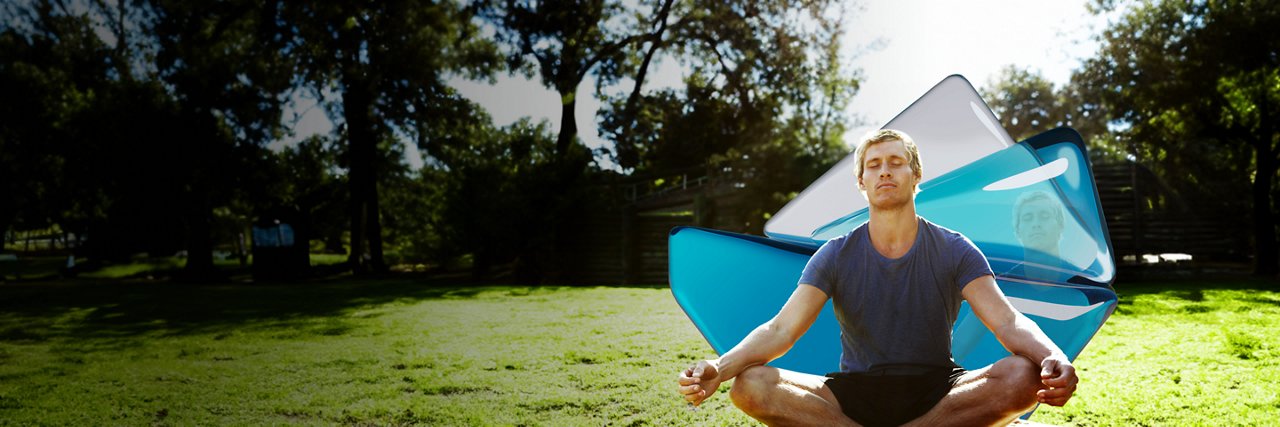 man doing yoga