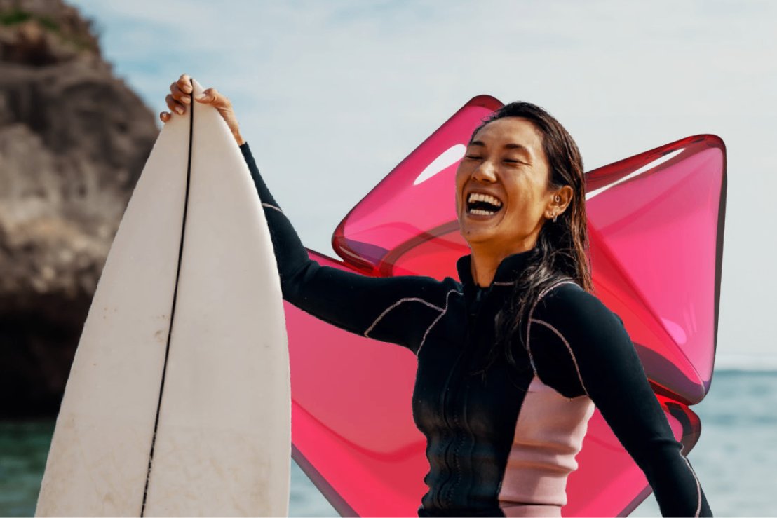 woman with surfing board