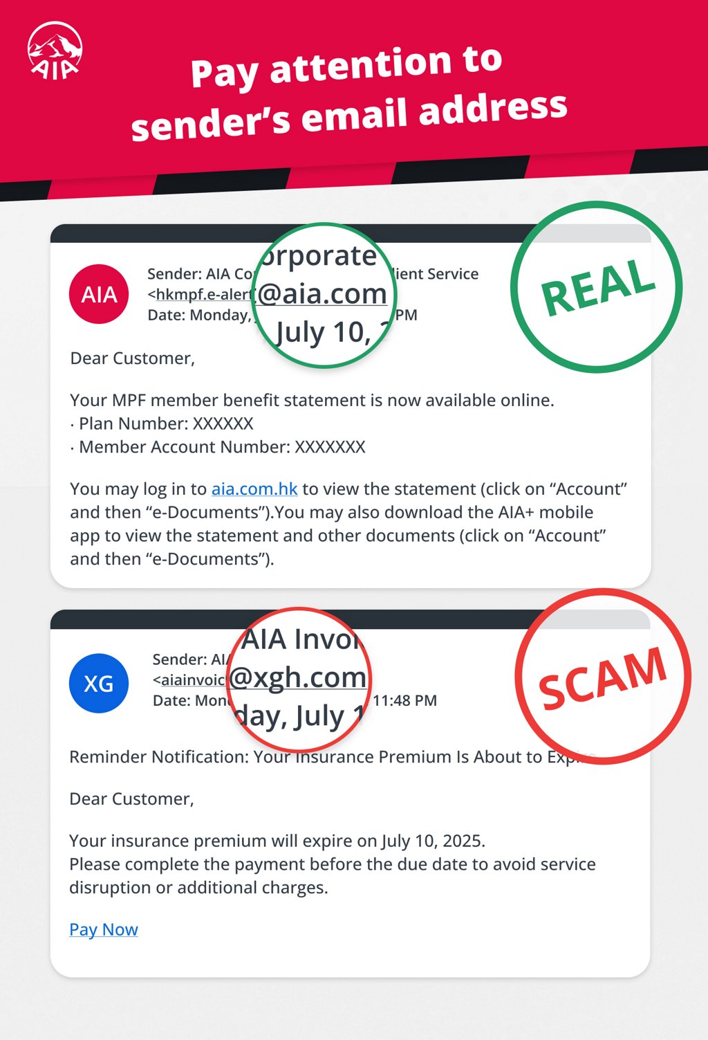 Beware of scams guide | AIA Hong Kong