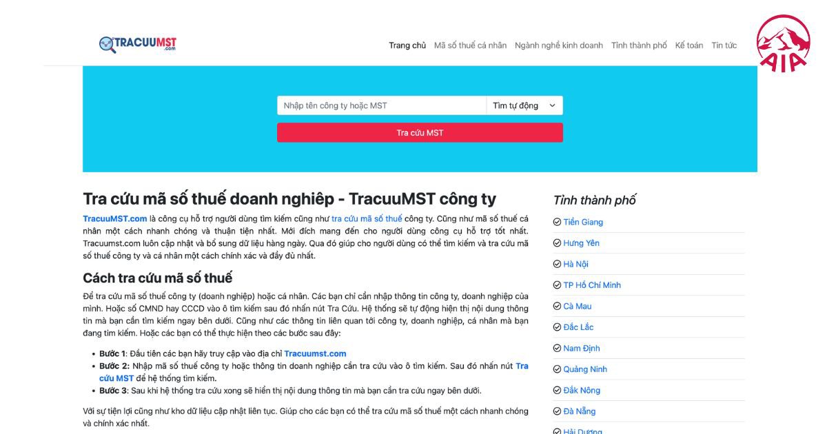Cách tra mã số thuế cá nhân trên trang web TracuuMST
