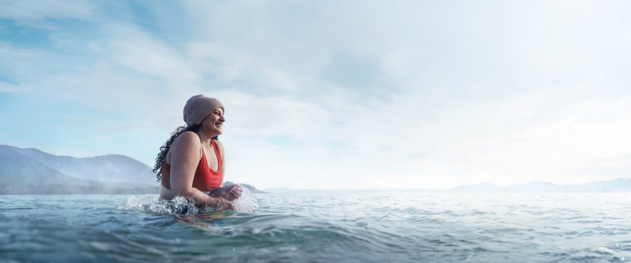 Person in cold water