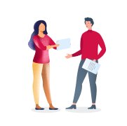 couple with documents illustration