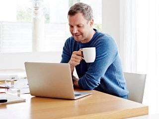 Man drinking coffee