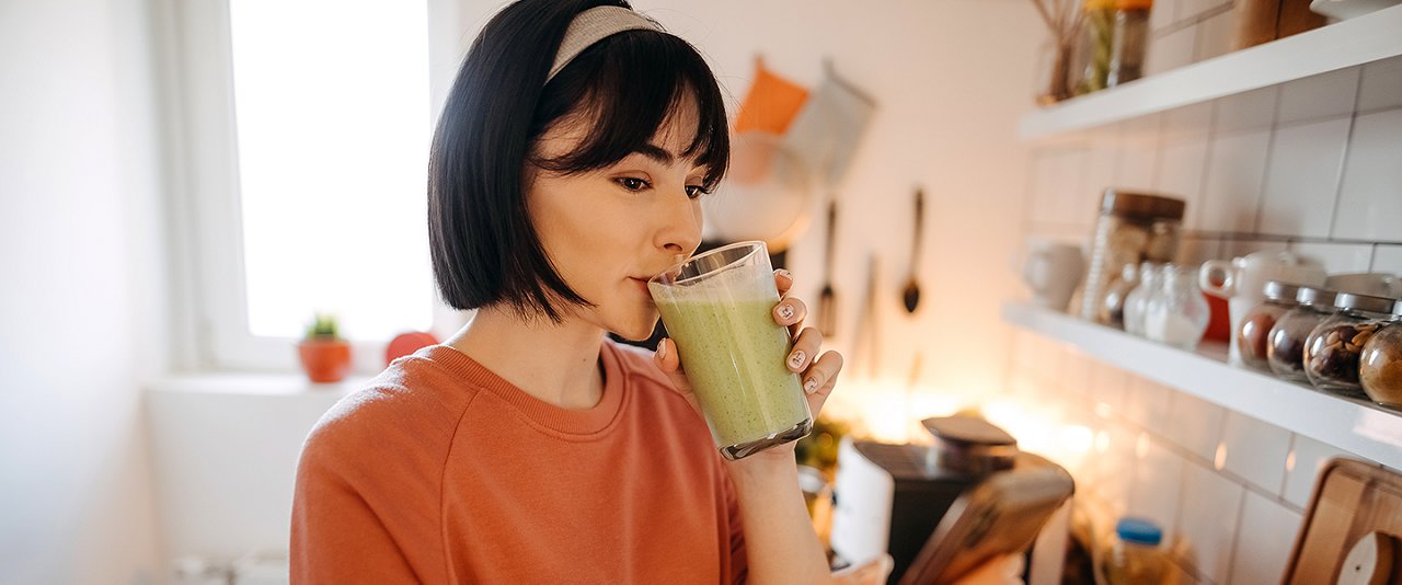 Woman drinking a shake