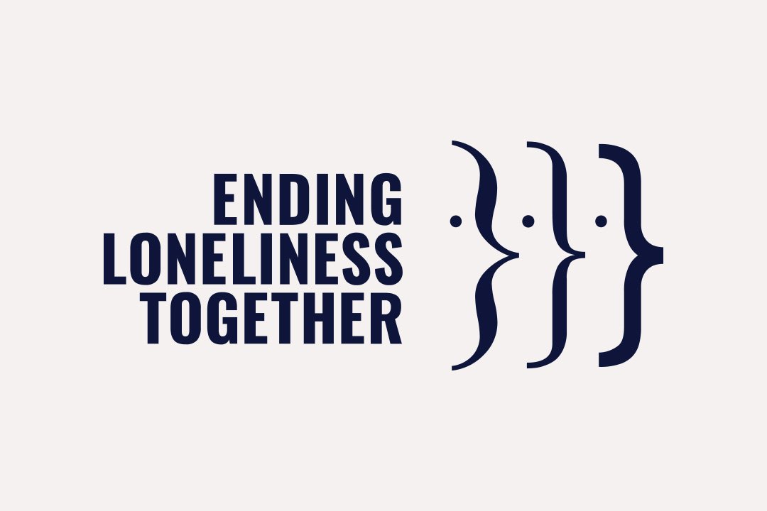 Logo for Ending Loneliness Together, featuring a stylized heart and interconnected figures symbolizing community and support