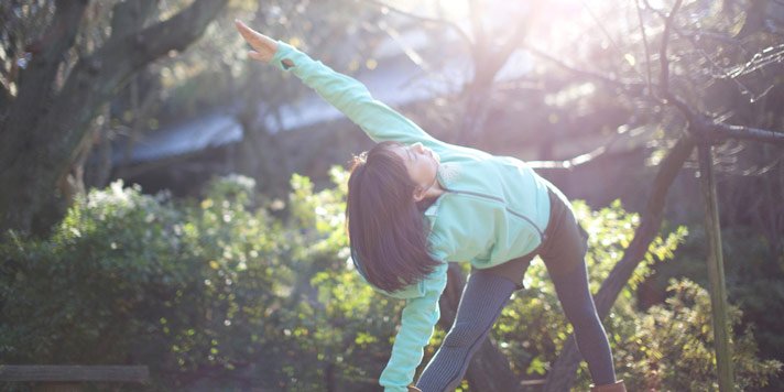 Girl stretching