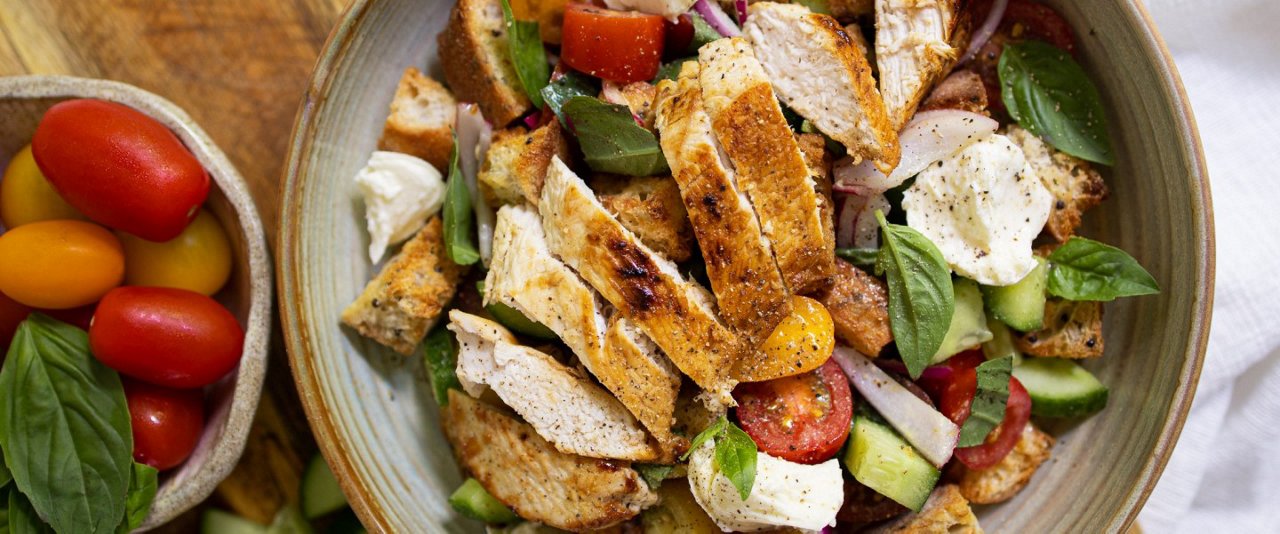 Grilled Chicken and Panzella Salad