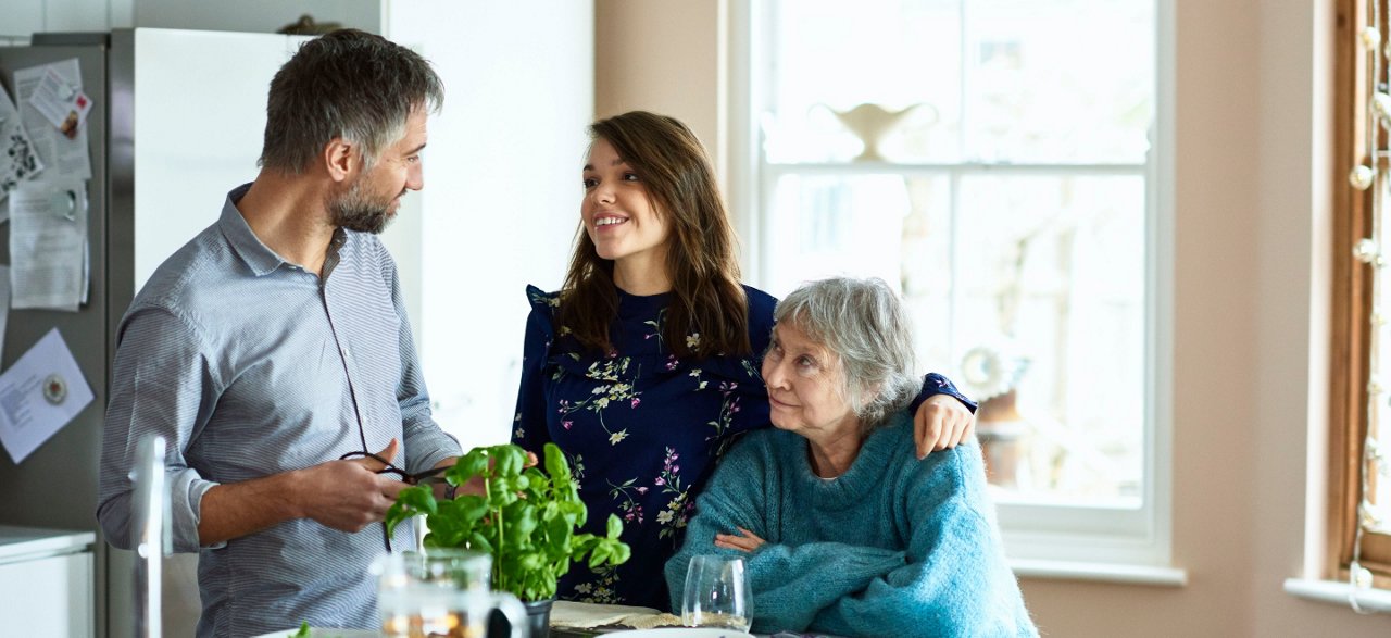 Family in kitchen