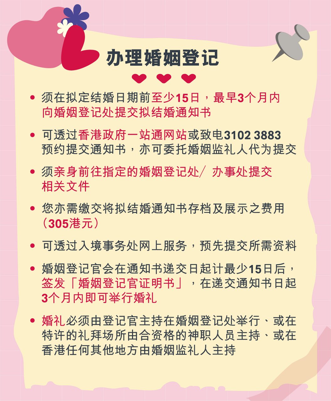 香港婚姻登记流程  展开幸福旅程