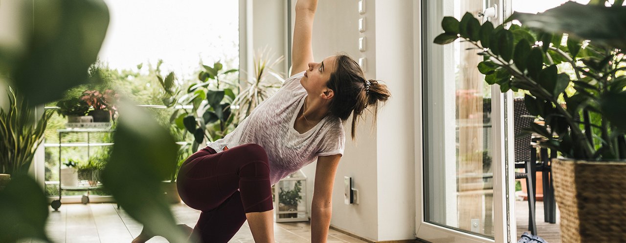 woman doing yoga