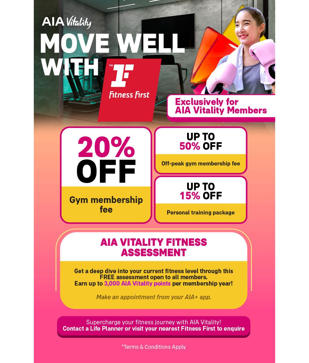 Fitness First Benefits, AIA Vitality