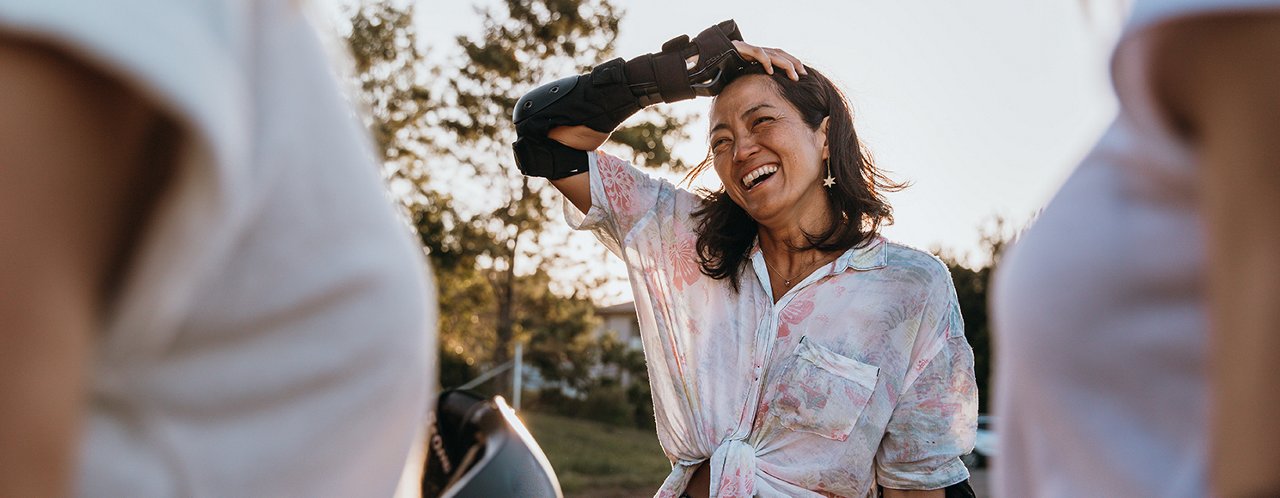 woman laughing