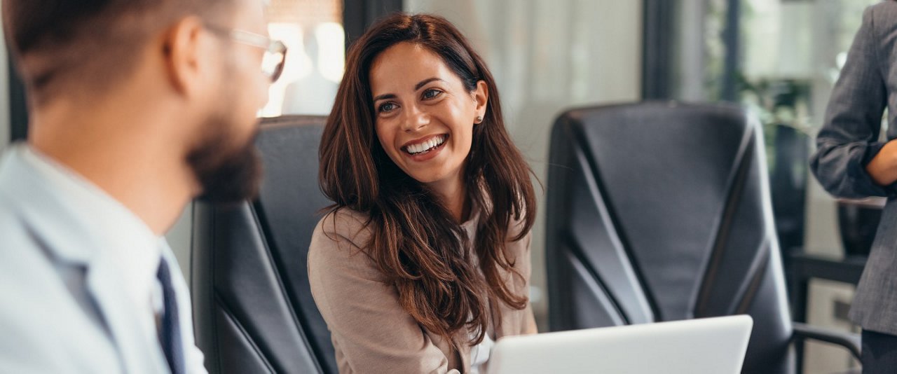 Two colleagues in meeting