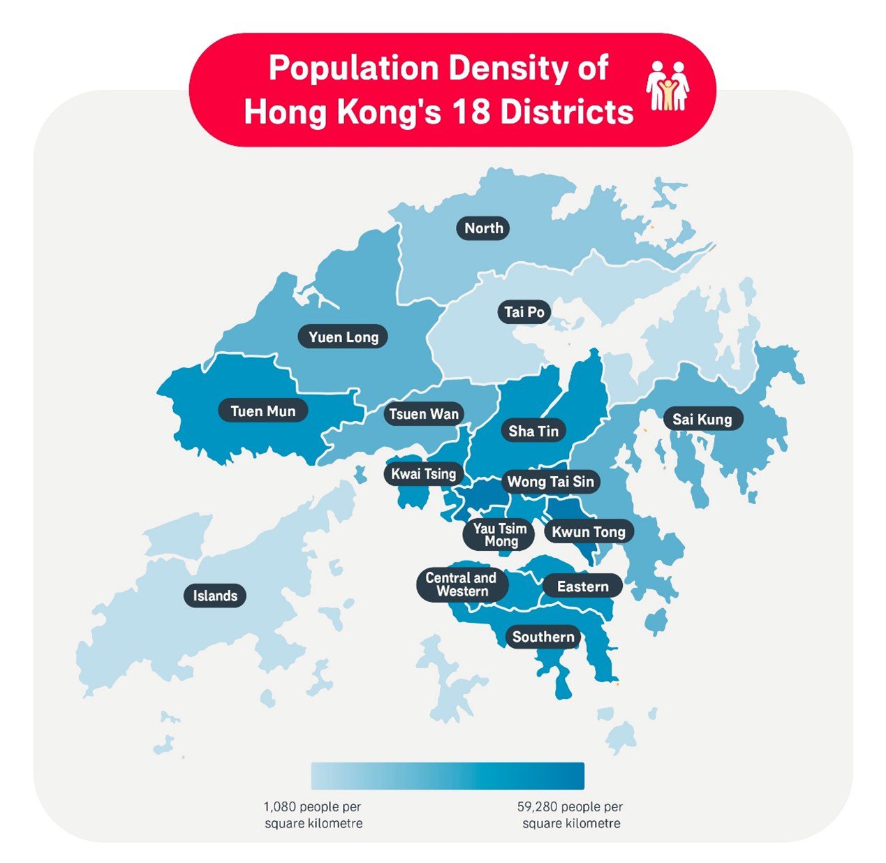 Hong Kong’s 18 Districts Population Ranking: Which District Has the Highest Population Density?