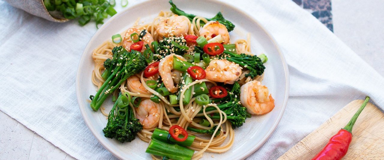 Prawn and Broccolini Noodles