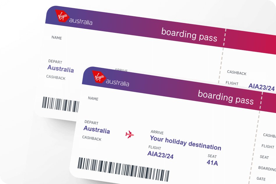 Boarding pass to your next vacation with Virgin Australia.