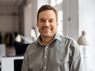 Male smiling at camera