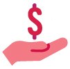 Icon of hand with dollar sign