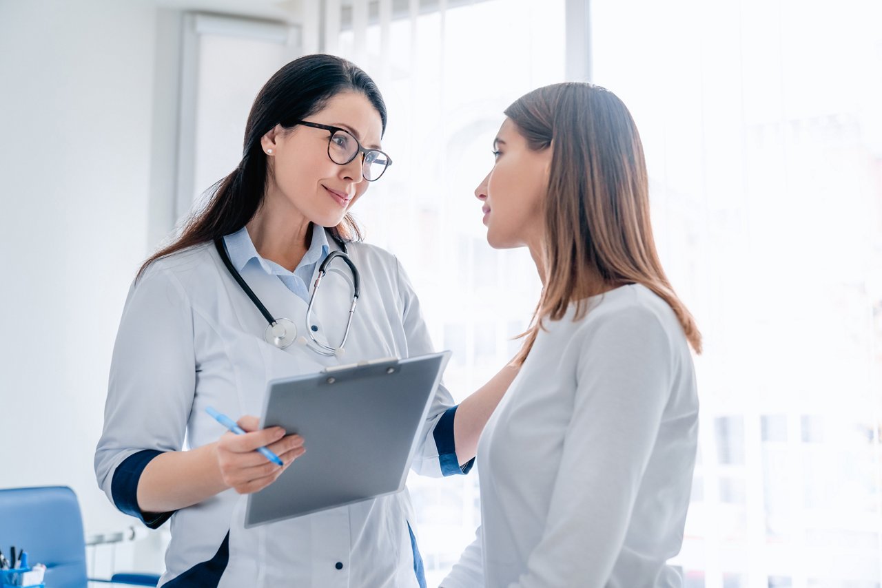 A female doctor explaining things to her female patien