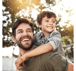 Father with children