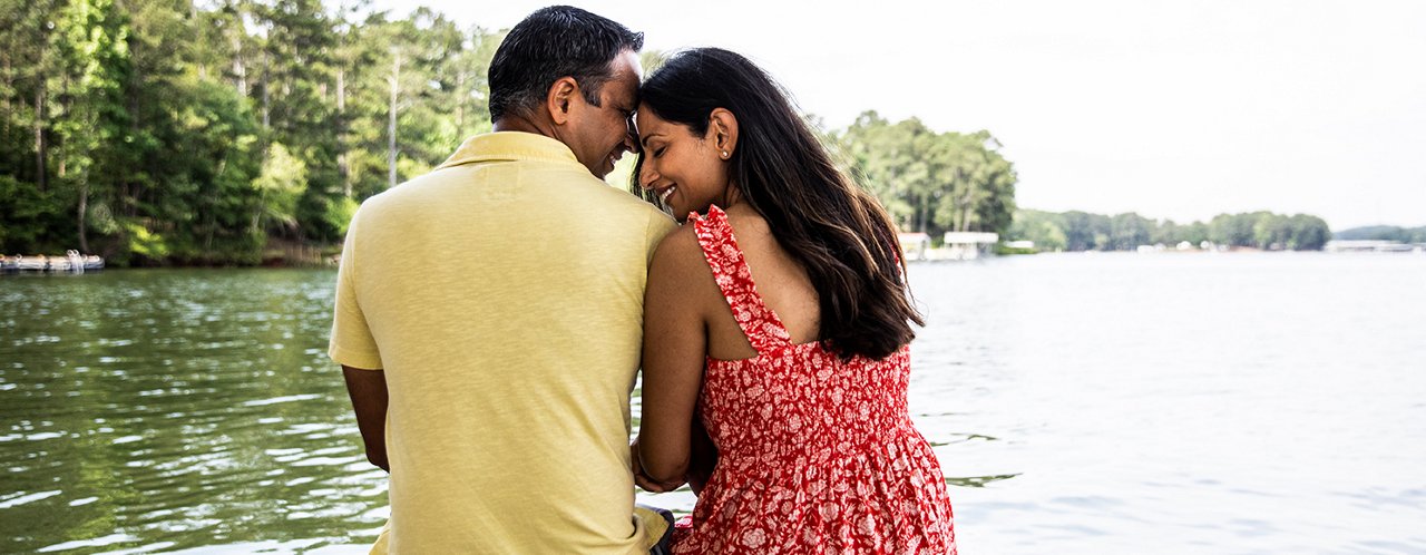 couples near lake