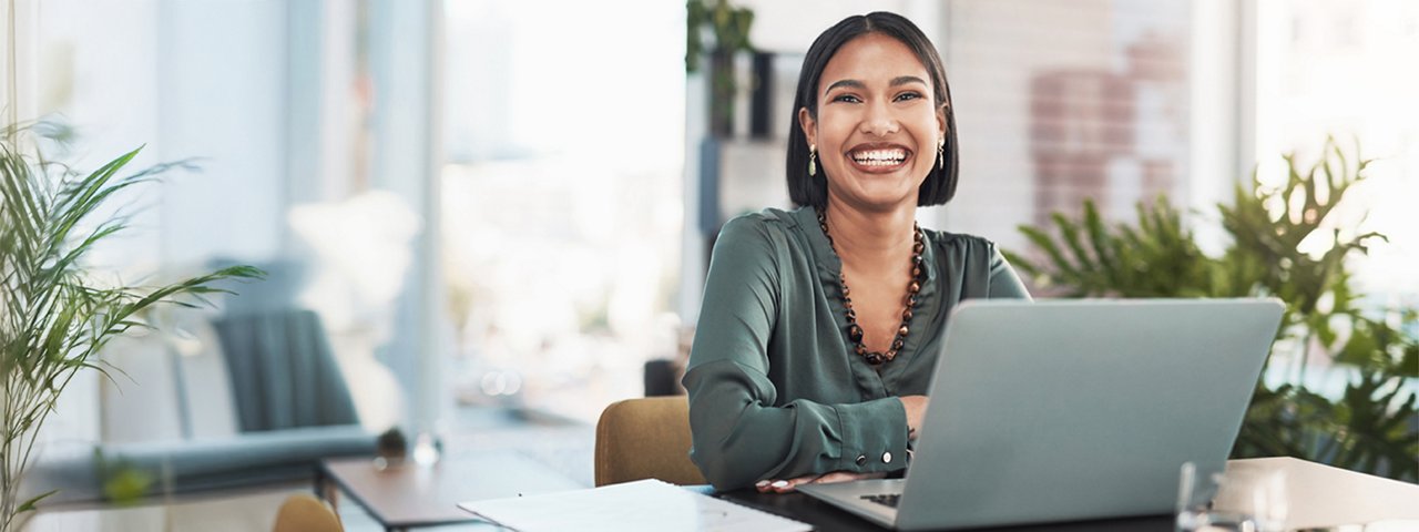 woman working with laptop