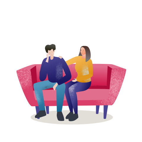 Couple on sofa