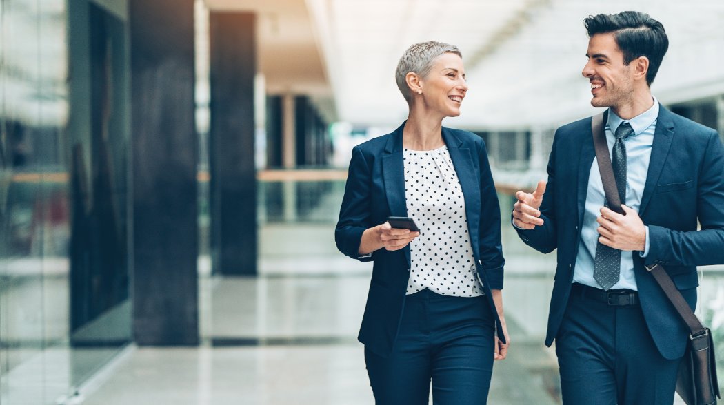 a man and a woman communicating