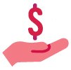 Cartoon hand holding dollar sign