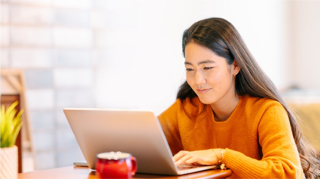 a woman working on a laptop