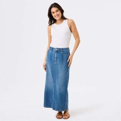 The 1964 Denim Company Women's Denim Pleated Skirt - Black